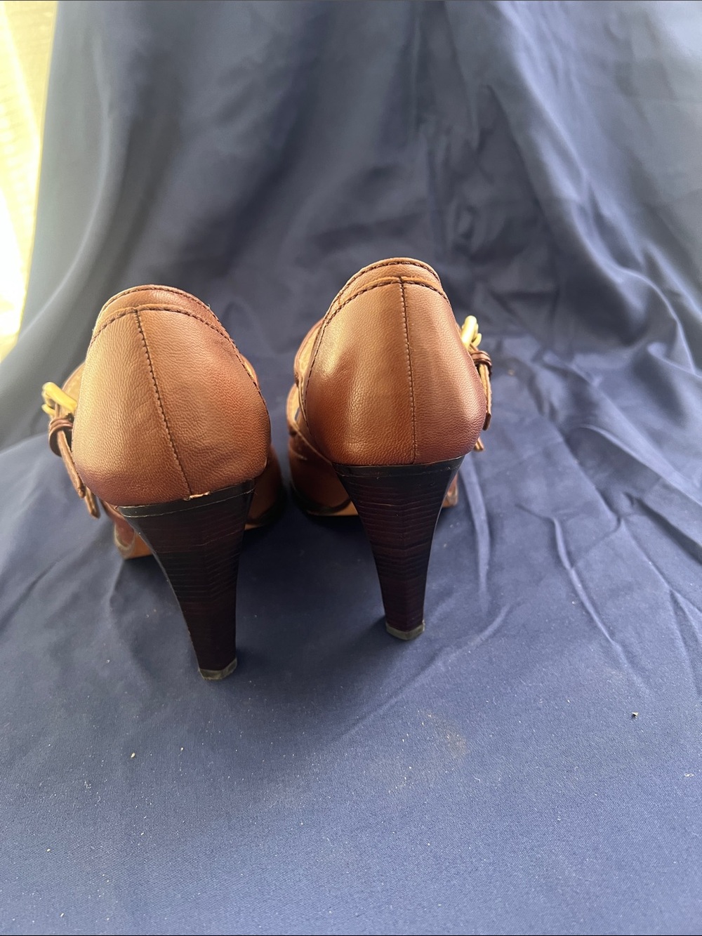 Michael Kors Chestnut Leather Double-Strap Mary Jane pumps - Picture 3 of 4